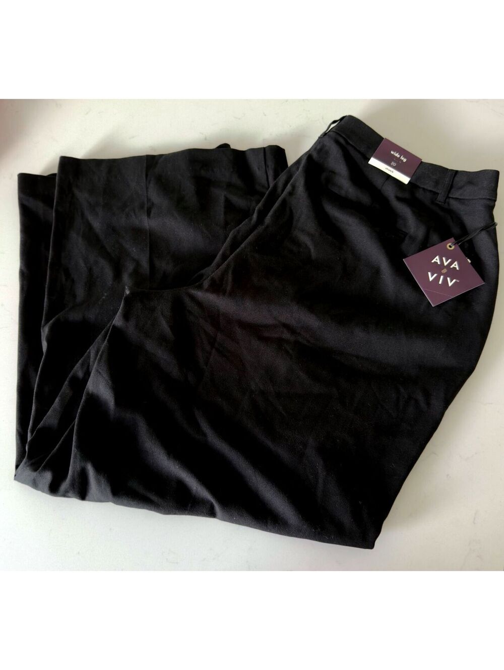 Ava & Viv Black Wide Leg Pants Women Size 20